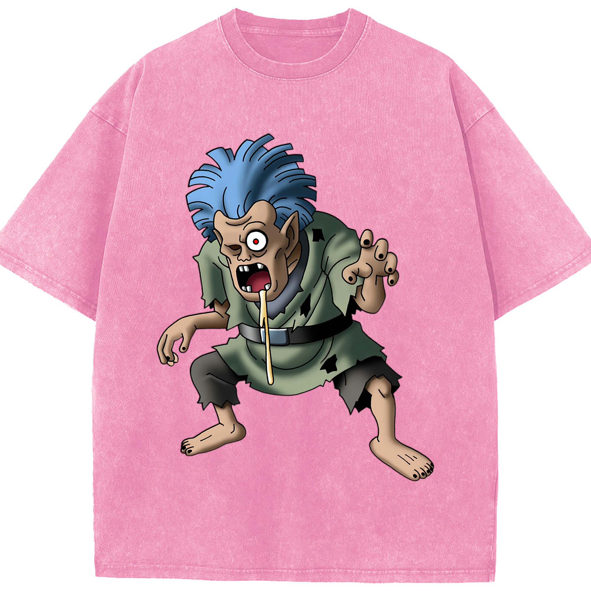 （画像用） ドラゴンクエスト Doragon Kuesuto Dragon Quest 綿100% ヴィンテージ風 半袖Tシャツ（フロントプリント）